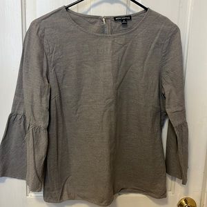 J. Crew Factory Grey Bell Sleeve Blouse